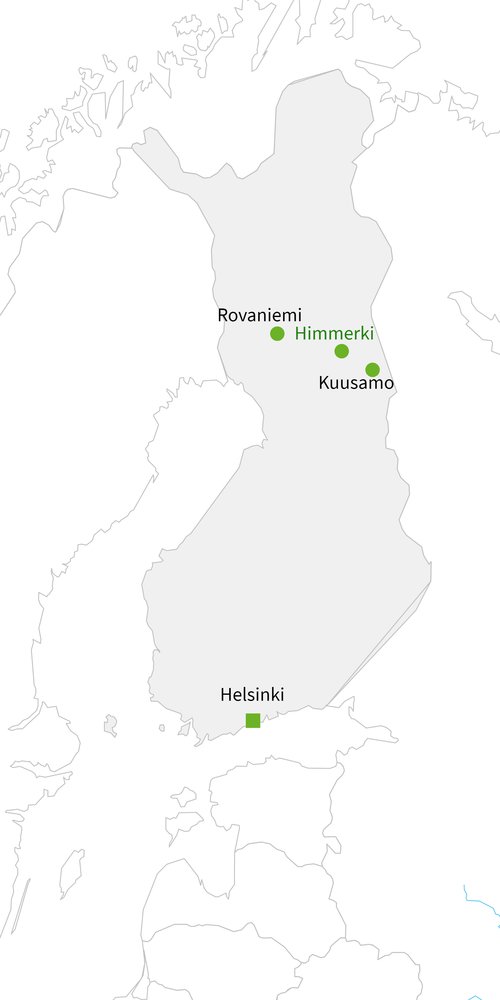 Routekaart van Winters sprookje Himmerki Lodge