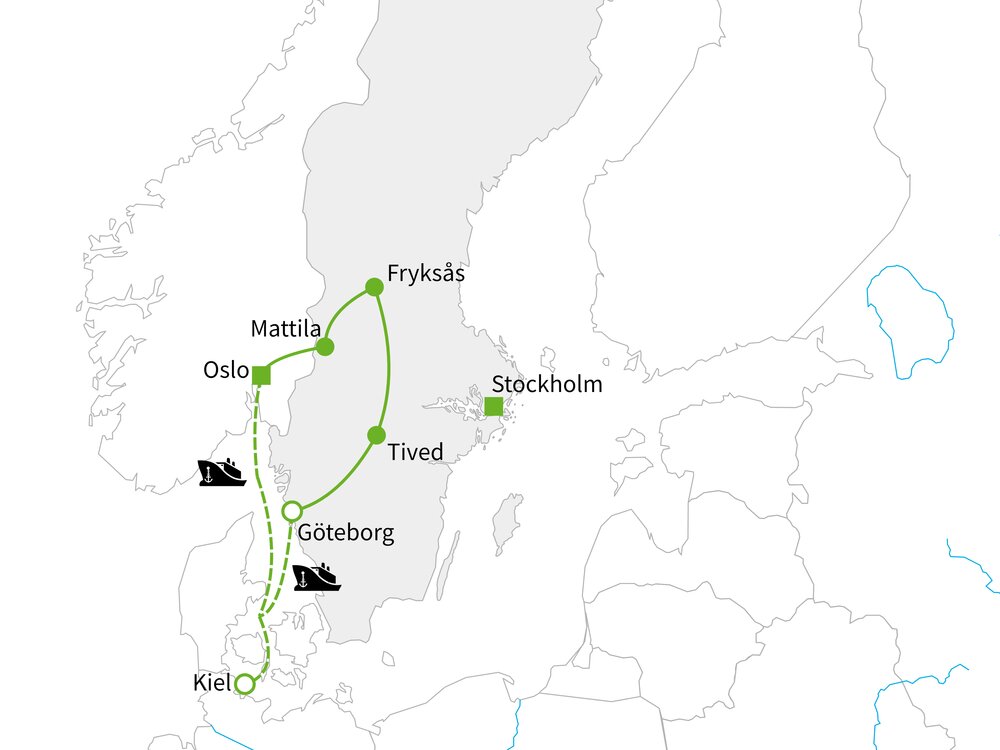 Routekaart van Natuurlijk Zweden