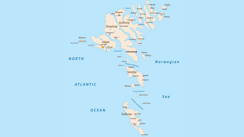 Kaart van Faeröer eilanden