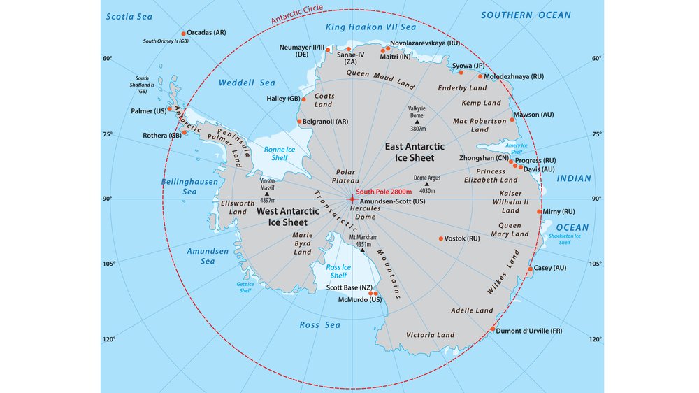 Kaart van Antarctica