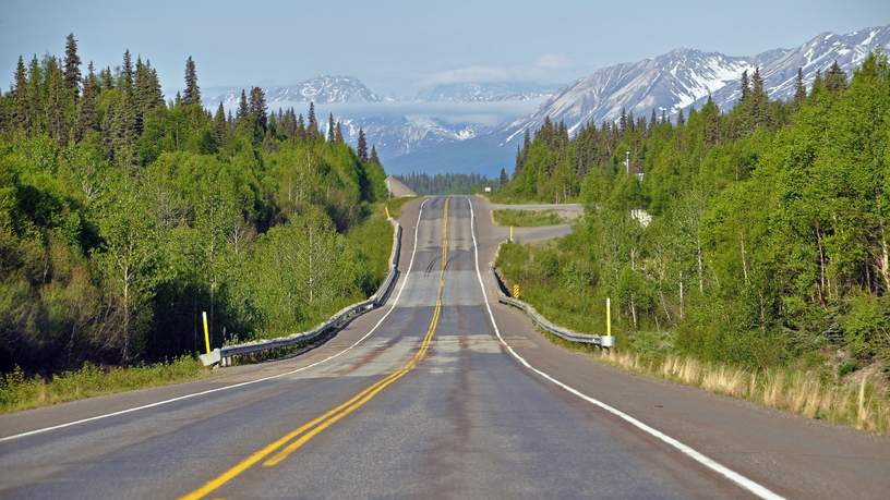 Geweldige uitzichten op de Denali Park Road