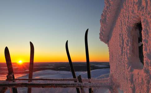 Hut in Zweeds Lapland op de Dundret berg, Gaellivare, Norrbotten