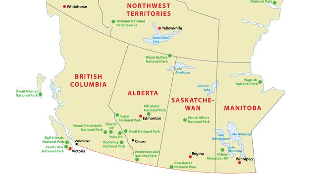Kaart van West-Canada
