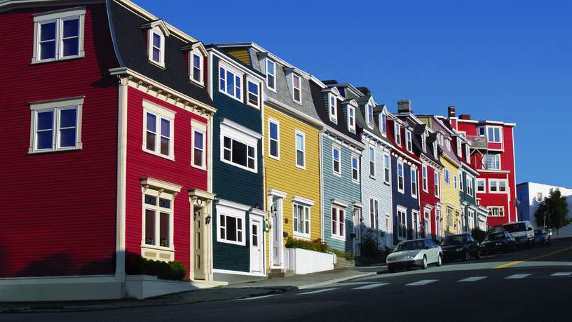 Gekleurde huizen in St. John's