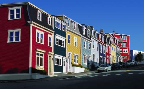 Gekleurde huizen in St. John's